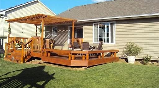  Deck with Pergola and Bench seating