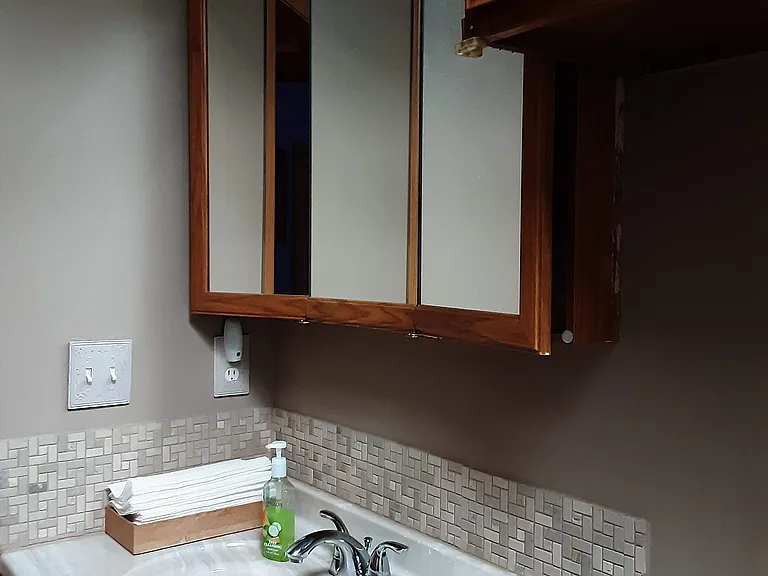 Spare bath has ceiling skylight