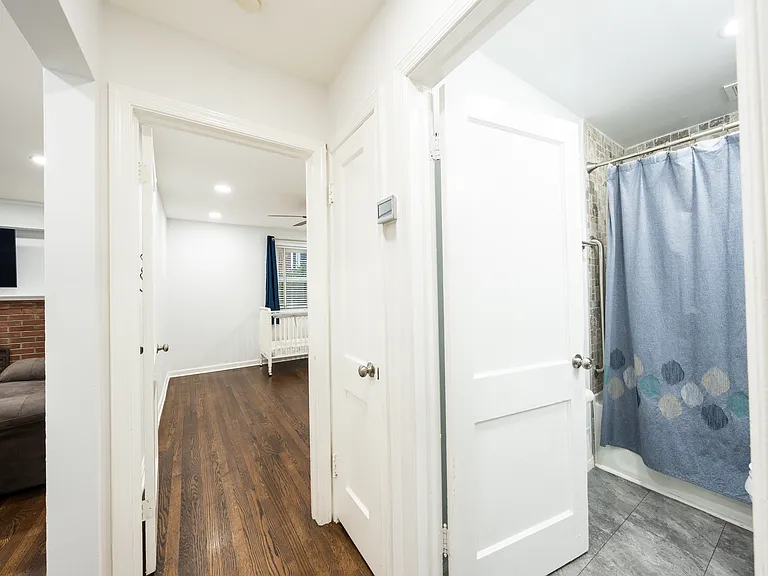 Main level bedroom, bathroom