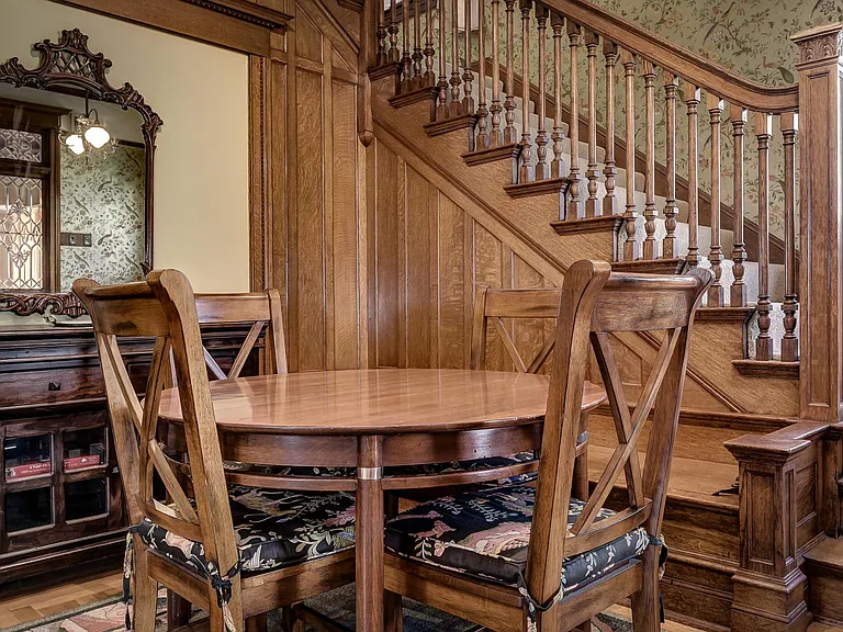 Beautiful historic woodwork. Furniture shown included.