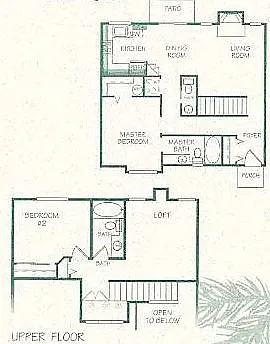 Floor plan Two Bedroom and One and Half Bath