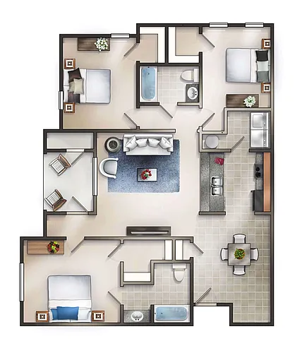 Floor plan The Dartmouth with Patio