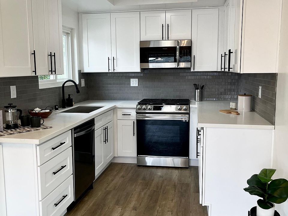 beautiful remodeled kitchen with plenty of all new cabinets and appliances.