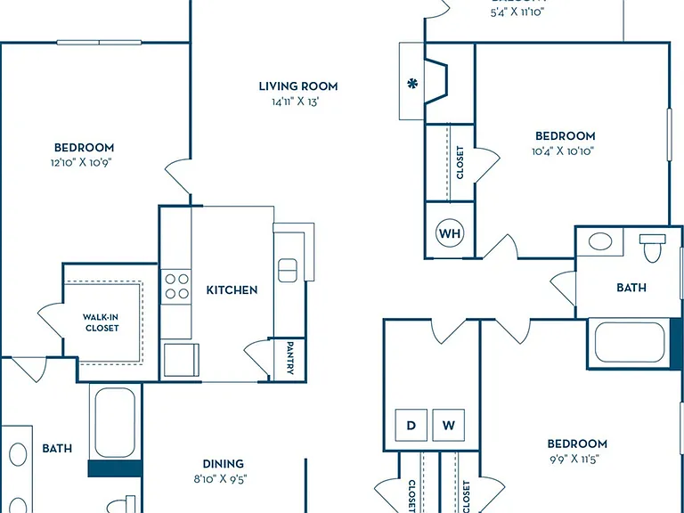 3 Bedroom | 2 Bath | 1295 SF 3 Bedroom | 2 Bath | 1295 SF