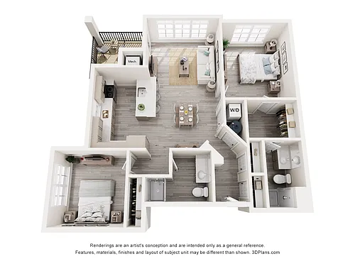 Floor plan TWO BEDROOM (B2)