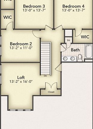 2nd Floor with 4th Bedroom