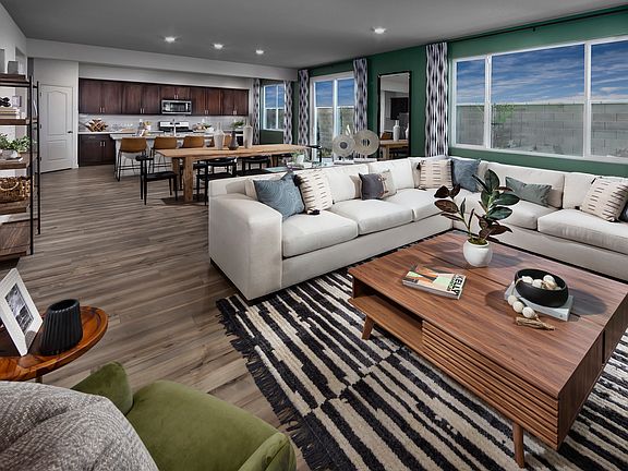 Living room in a 5015 floorplan at a Meritage Homes community in Roseville, CA.