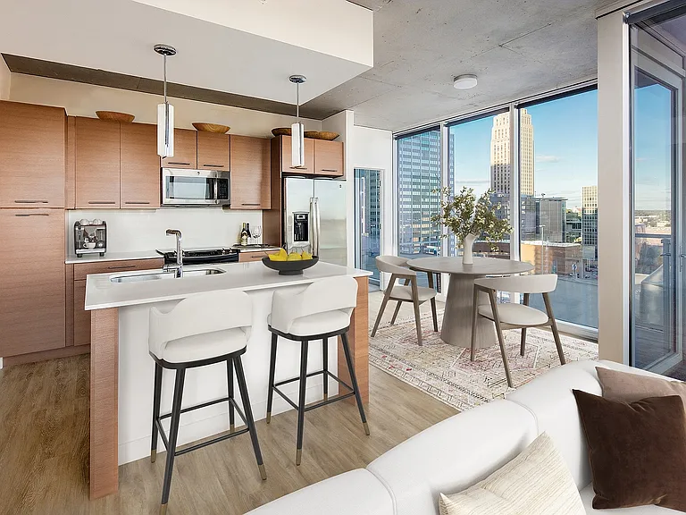 Open concept living at One Light Luxury Apartments