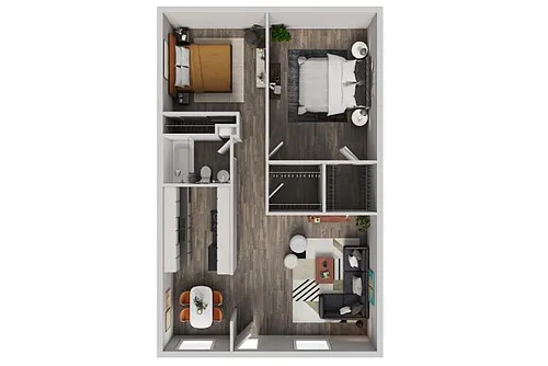Floor plan 2 bed/1 bath Willow