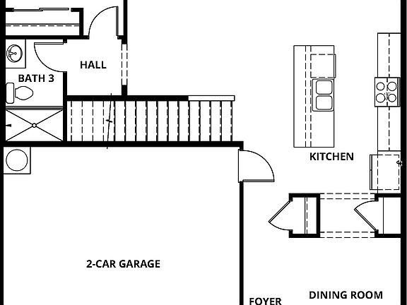 The first floor of the Stallion has the chef ready kitchen and a spacious family room.