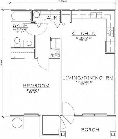 Floor plan 1 Bedroom Unit