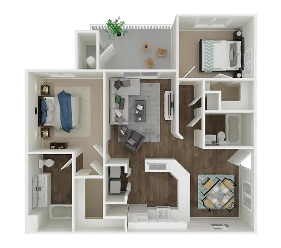 Floor plan 2BD, 2BTH A