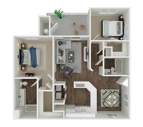 Floor plan 2BD, 2BTH A