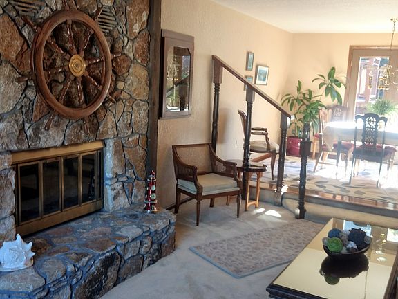 Custom stone fireplace