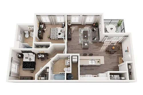 Floor plan B2 Floor Plan (Burgundy)