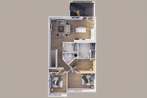 Floor plan Upper - Front View - 2 Stall