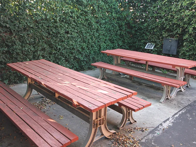 BBQ grill and picnic tables as an amenity