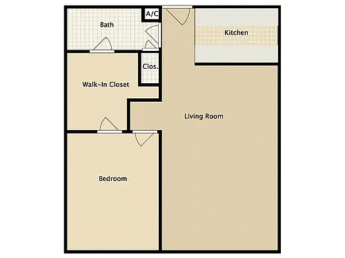 Floor plan 1x1c