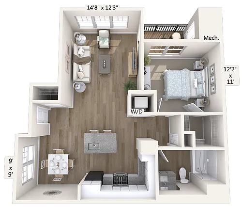 Floor plan A9-823-sqft-Reno