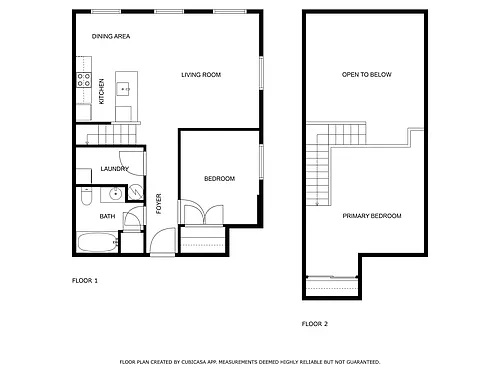 Floor plan 2 Bedroom - Top Floor