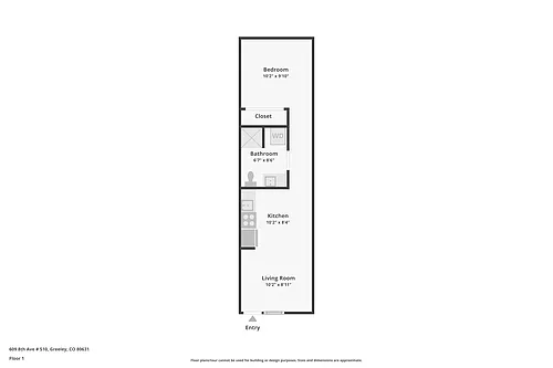 Floor plan 1 Bedroom - Non-conforming