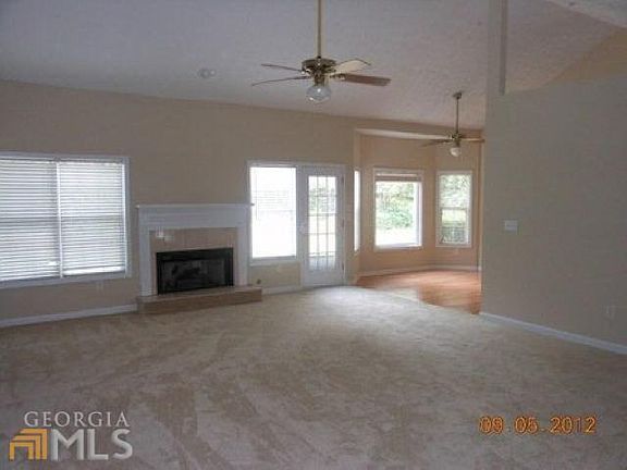 Family room windows facing back yard