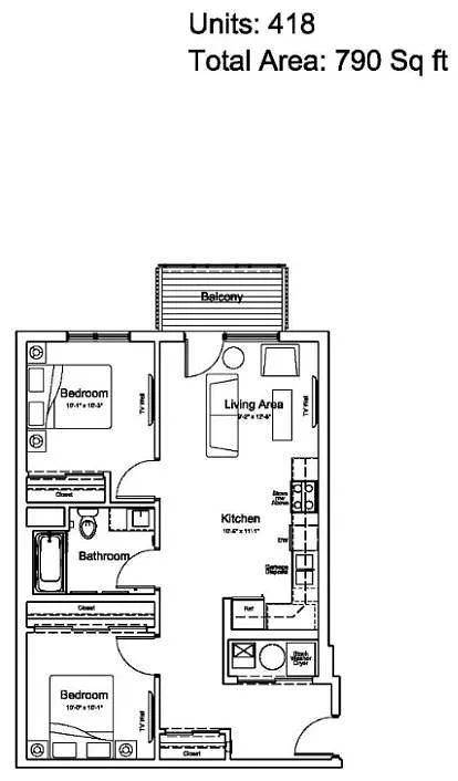 Floor plan 418-2B1B