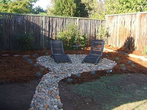 Sunning area in backyard