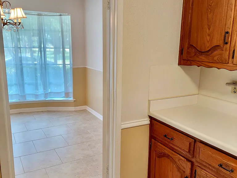 View from kitchen to dining room