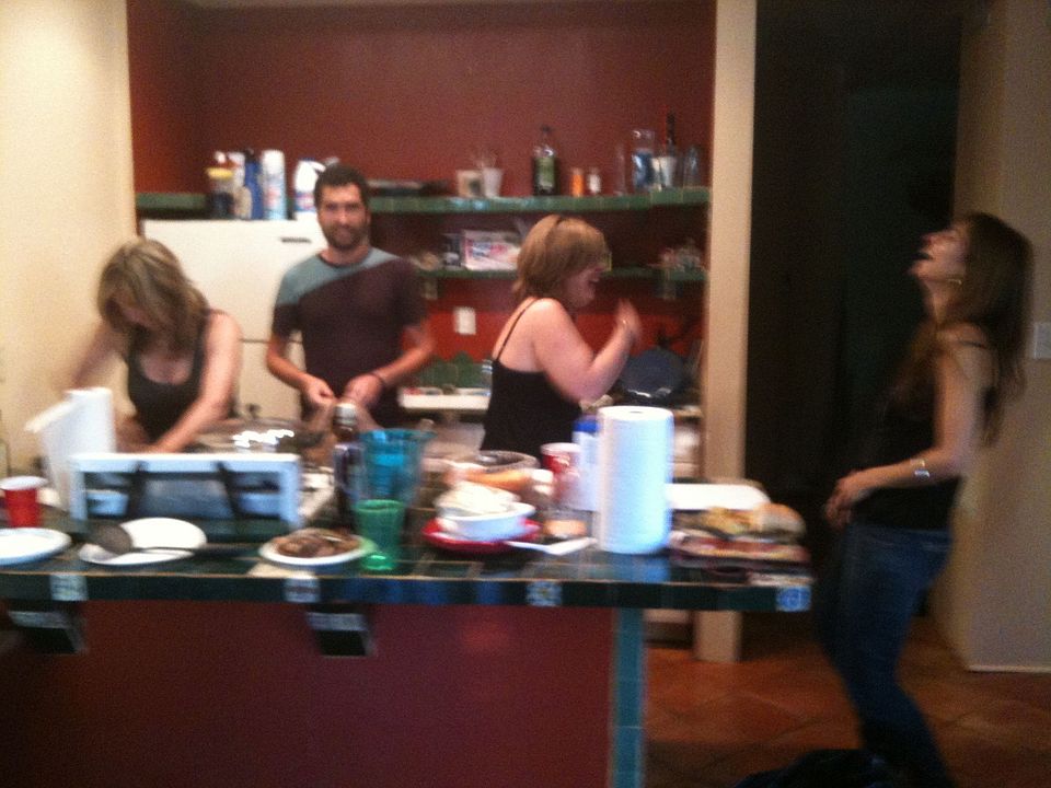 Kitchen, mex tile floor