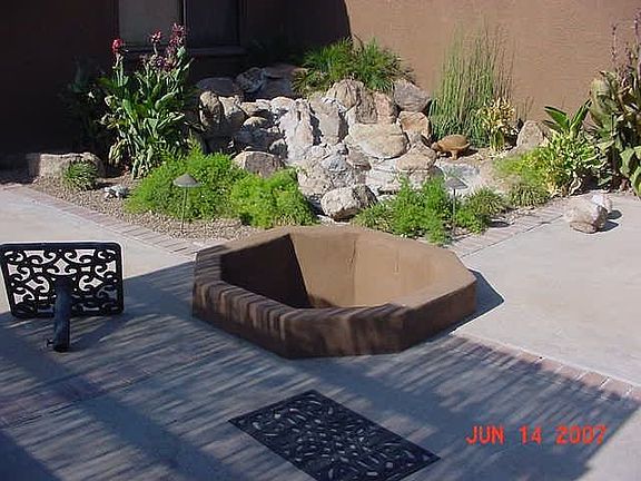 Koi pond and fire pit