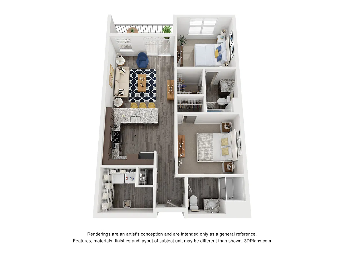 Floor plan 2 bedroom/2 bathroom