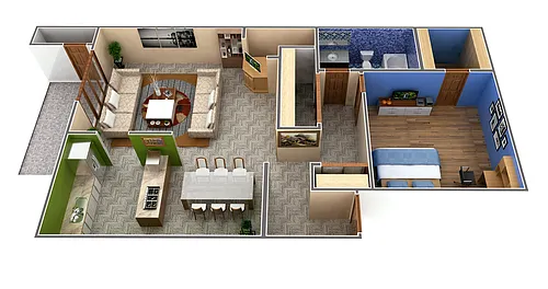 Floor plan 1X1 L