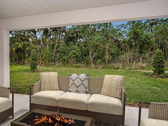 Sanibel new home plan outdoor covered lanai by William Ryan Homes