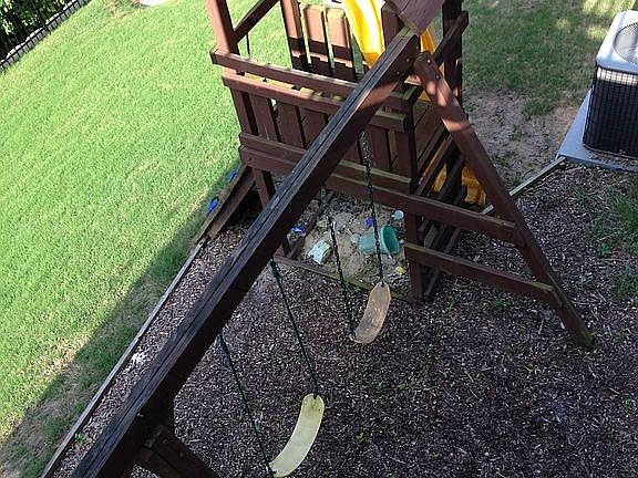 Flat area behind house