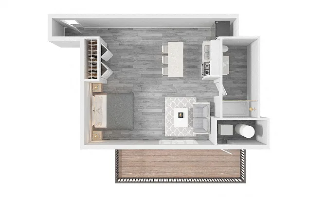 Floor plan Studio, 1 Bathroom (B)