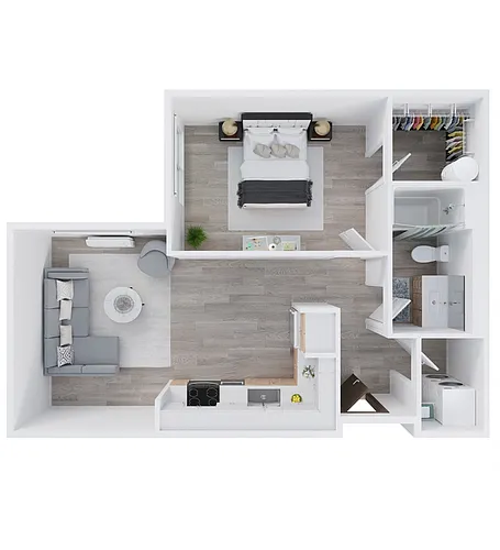 Floor plan 1X1 E