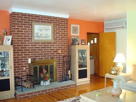 Living Room brick fireplace