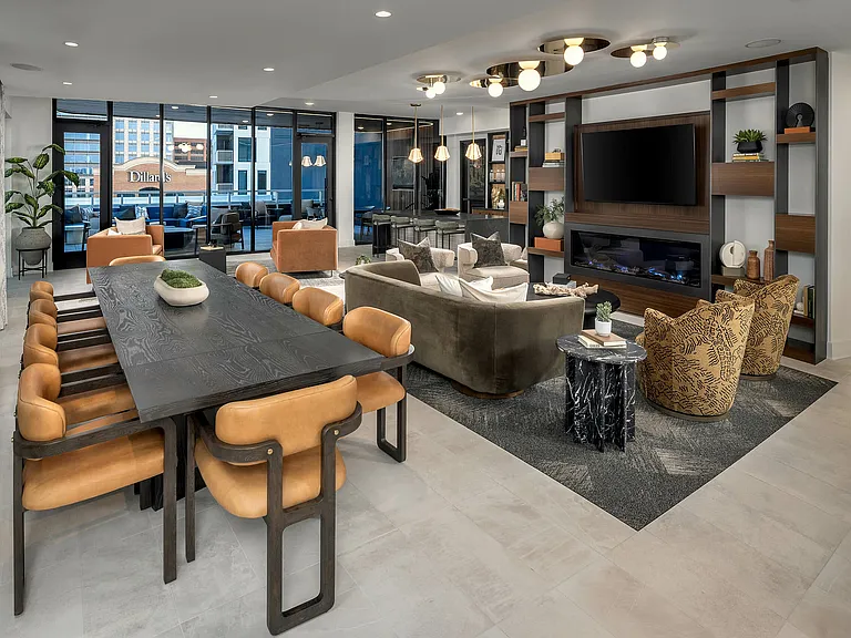 Rooftop sky lounge with bar area
