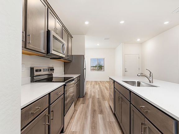 Each kitchen comes with stainless steel appliances included.
