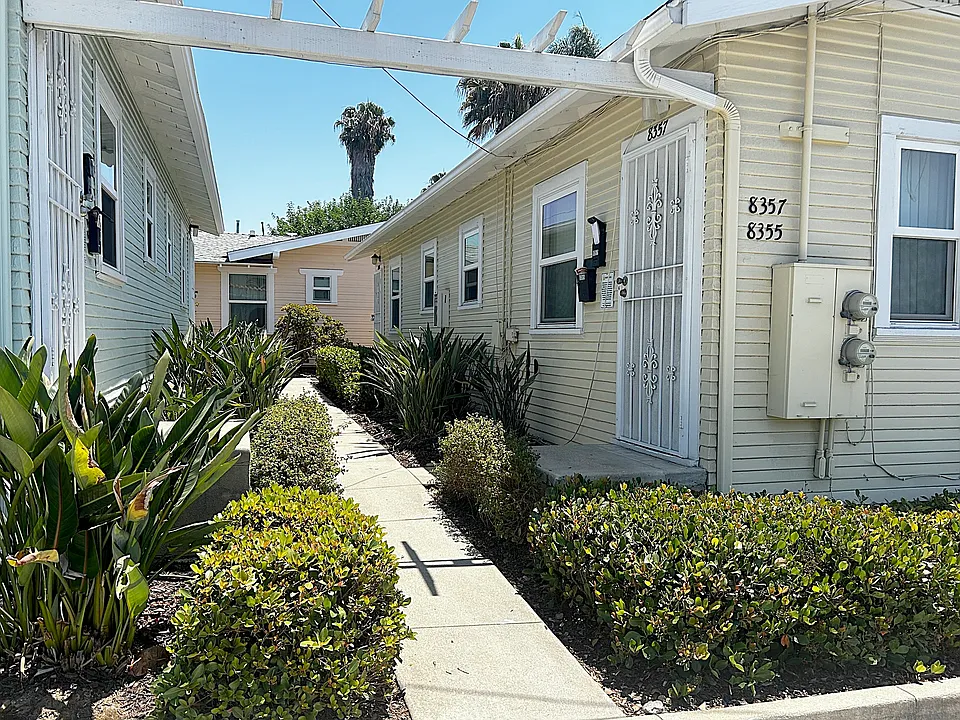 View of apartment from street