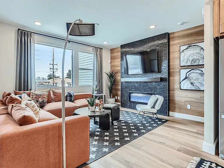 Living room area (builder designed for model unit)