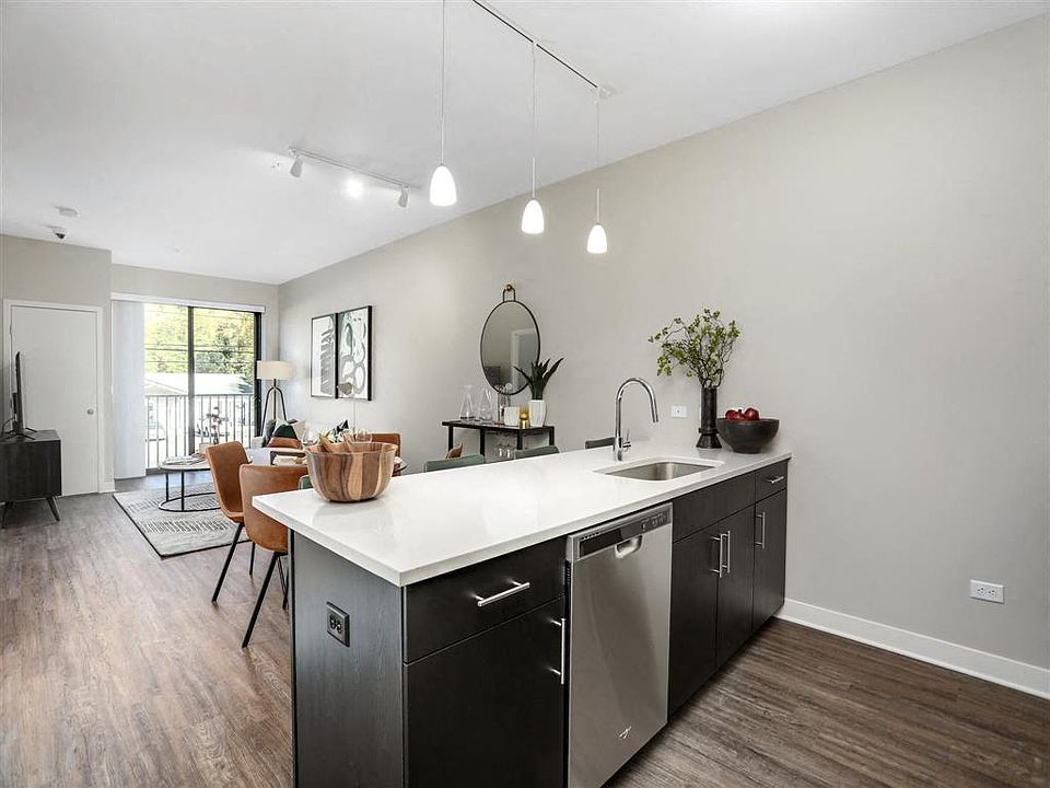Phase I (1200 Broadway) Model Kitchen and Living Room