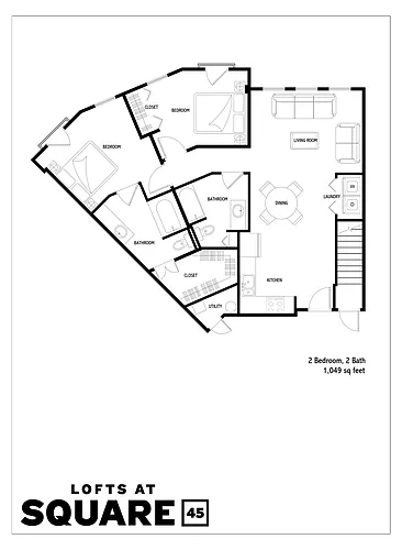 Floor plan 2 Bed 2 Bath