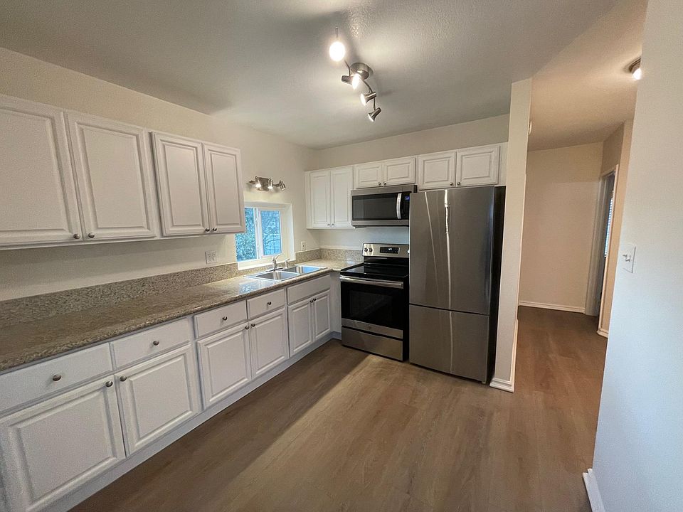 Kitchen with stainless steel appliances