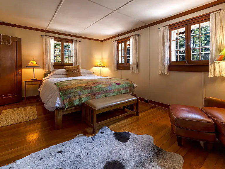 Main floor bedroom called the Forest Room