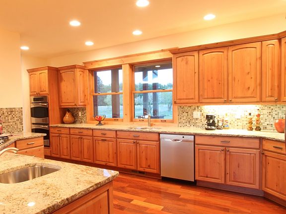 View of the kitchen from the dining room.