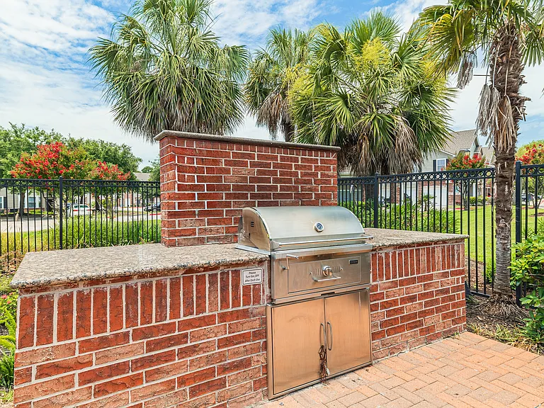 Outdoor grill and brick counters