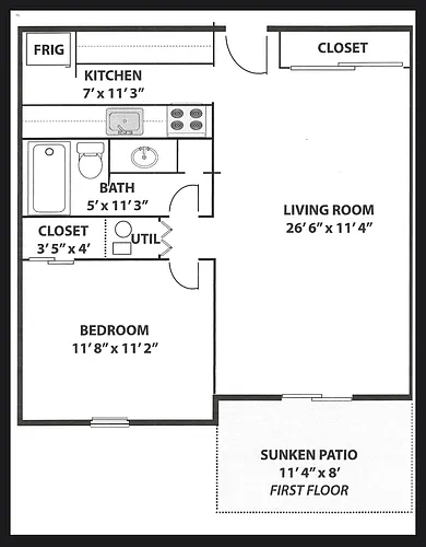 Floor plan 1 Bedroom