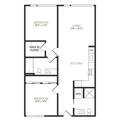Floor plan 2X2 B
